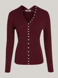 Rosu Cardigan Slim Fit Cu Nasturi   Femei