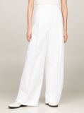 Alb Pantaloni Bootcut Crest Pique  Femei