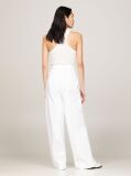 Alb Pantaloni Bootcut Crest Pique  Femei