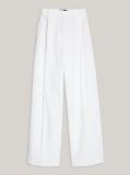 Alb Pantaloni Bootcut Crest Pique  Femei