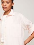 Pink Linen Patch Pocket Relaxed Fit Shirt  Women