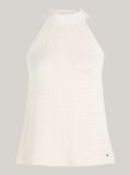 Beige Crochet Crew Neck Tank Top  Women