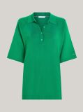 Green Ribbed Oversized Polo Jumper  Women