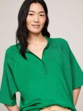 Green Ribbed Oversized Polo Jumper  Women