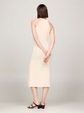 Bej Rochie Midi Crosetata Cu Guler Halterneck  Femei