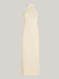 Bej Rochie Midi Crosetata Cu Guler Halterneck  Femei