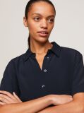 Blue Essential Fluid Relaxed Short Sleeve Shirt  Women