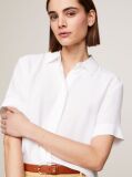White Essential Fluid Relaxed Short Sleeve Shirt  Women