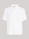 White Essential Fluid Relaxed Short Sleeve Shirt  Women