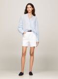 Blue Grandad Collar Oversized Voile Shirt  Women