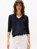 Blue Bluza Cu Guler In V  Femei