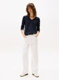 Blue Bluza Cu Guler In V  Femei