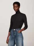 Black Roll Neck Long Sleeve Slim T-Shirt  Women