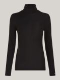 Black Roll Neck Long Sleeve Slim T-Shirt  Women