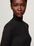 Black Roll Neck Long Sleeve Slim T-Shirt  Women
