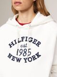 Alb Hanorac Cu Logo Brodat Varsity  Femei