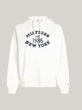 Alb Hanorac Cu Logo Brodat Varsity  Femei