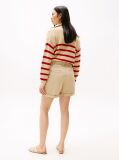 Beige Garment Dyed Turn-Up Mom Chino Shorts  Women