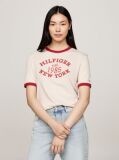 Multi Varsity Logo Contrast Trim T-Shirt  Women