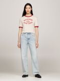 Multi Varsity Logo Contrast Trim T-Shirt  Women