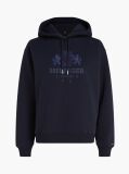 Blue Logo Embroidery Hoody  Femei