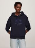 Blue Logo Embroidery Hoody  Femei