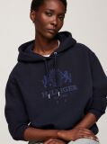 Blue Logo Embroidery Hoody  Femei