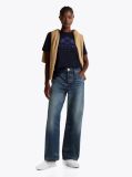 Blue Contrast Trim Crew Neck T-Shirt  Women