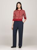 Blue Pantaloni Drepti Din Flanel  Femei