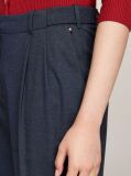 Blue Pantaloni Drepti Din Flanel  Femei