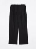 Negru Pantaloni Drepti Din Amestec De Lana  Femei