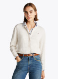 Beige Cable Knit Cardigan  Women