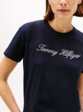 Blue Tricou Regular Cu Guler Crew  Femei