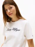 Alb Tricou Regular Cu Guler Crew  Femei