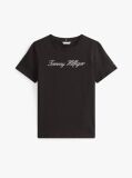 Negru Tricou Regular Cu Guler Crew  Femei