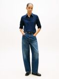 Blue Camasa Regular Elastica Cu Maneci Lungi  Femei