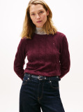 Rosu Pulover Din Tricot De Lana Pura   Femei