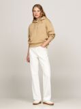 Khaki Logo Embroidery Hoody  Femei