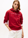 Rosu Logo Embroidery Hoody  Femei