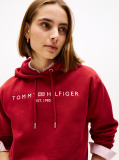 Rosu Logo Embroidery Hoody  Femei