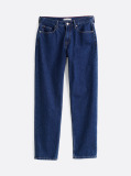 Blue Mid Rise Straight Leg Jeans  Women