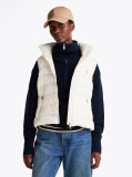 Beige High-Shine Water Repellent Down Vest  Women
