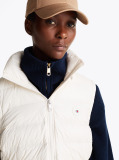 Beige High-Shine Water Repellent Down Vest  Women