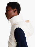 Beige High-Shine Water Repellent Down Vest  Women
