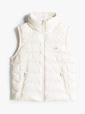 Beige High-Shine Water Repellent Down Vest  Women