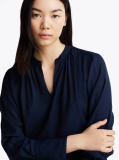 Blue Bluza Relaxata Cu Guler In V  Femei