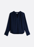 Blue Bluza Relaxata Cu Guler In V  Femei