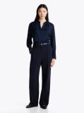 Blue Bluza Relaxata Cu Guler In V  Femei