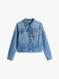 Blue Geaca Din Denim Decolorat, Croiala Slim  Femei
