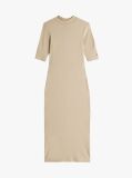 Bej Rochie Slim Midi Bodycon  Femei